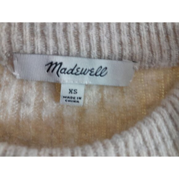 Madewell Wool Blend Flared Sleeve Lightweight Fall School Sweater Sz XS Oatmeal - Picture 10 of 12